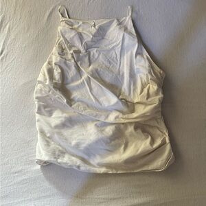 Zara White Ruched Fashion Top